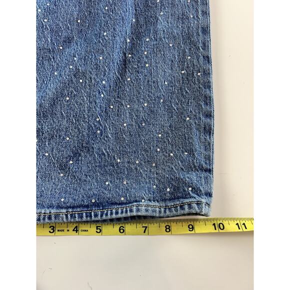 Abercrombie & Fitch 90s Relaxed High Rise Jeans 32 Short Curve Love Rhinestones - Picture 4 of 11